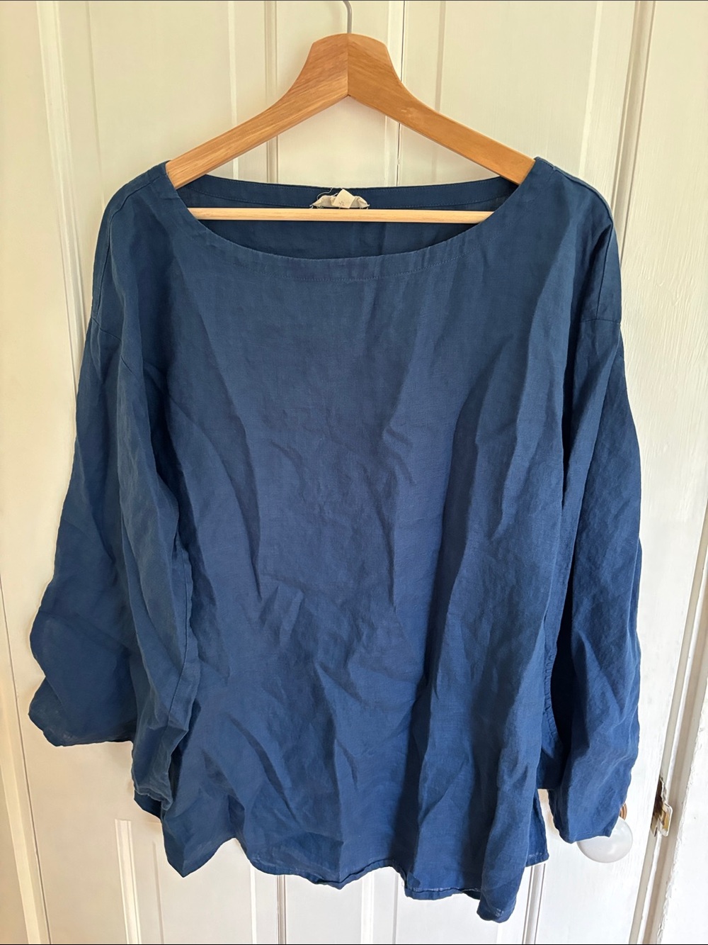 Eileen Fisher Indigo Linen Boatneck Tunic